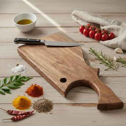 Ergonomic Wooden Chopping Board - Front