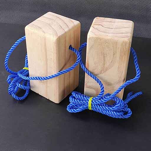 Kids Wooden Walking Stilts - Blue Rope